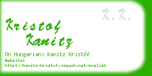 kristof kanitz business card